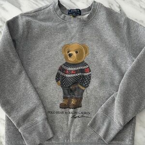 Polo by Ralph Lauren Gray Sweater with Bear Design